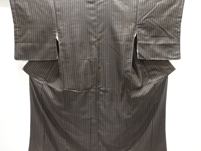 JAPANESE KIMONO / ANTIQUE KIMONO / TAISHO ROMAN STYLE / SILK / WOVEN ABSTRACT STRIPE